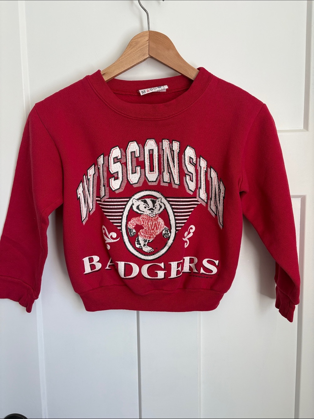 Wisconsin Badgers Red Kids Crewneck Sweatshirt
